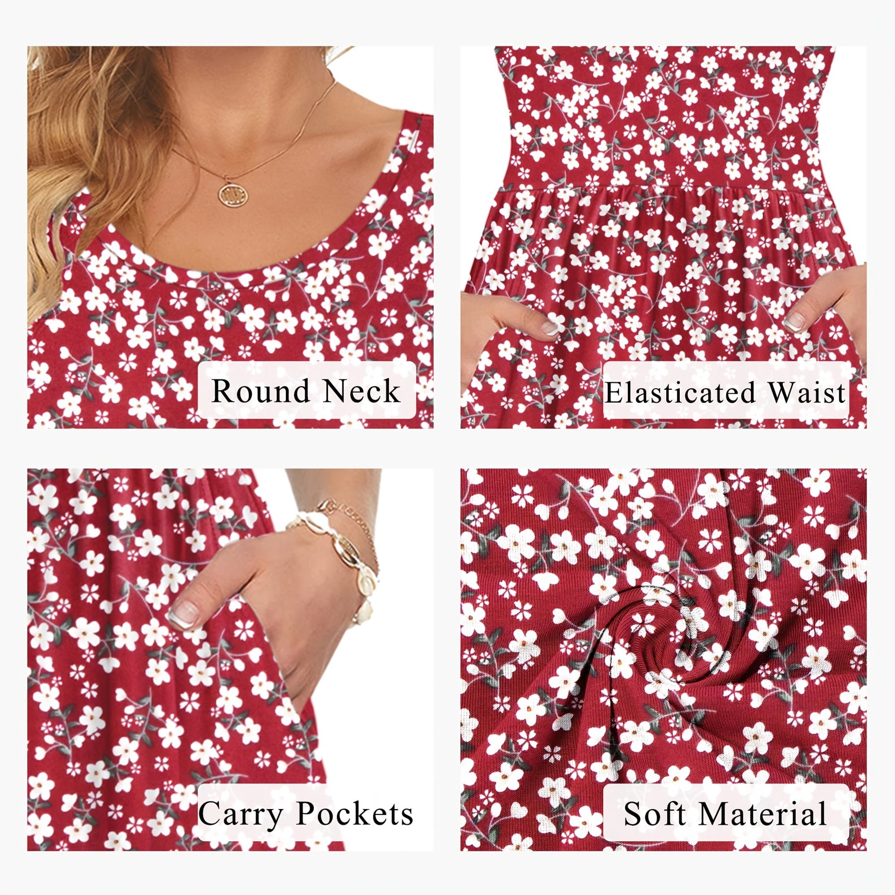 Horizon Picks Women's Flutter Sleeve Empire Waist Knee-Length Swing Dress with Pockets - Image 5