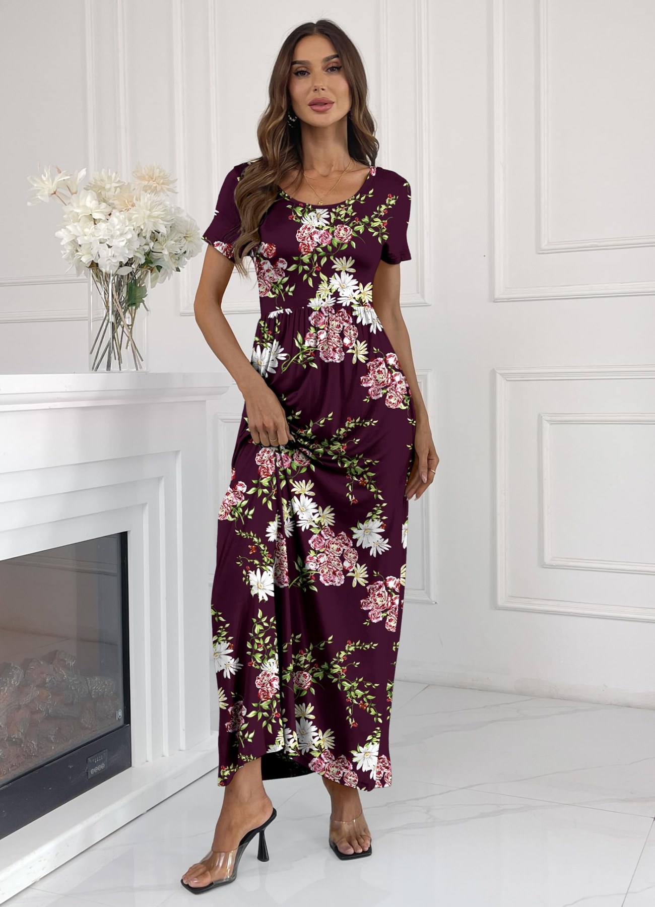 Alternative view of Horizon Picks Women's Short Sleeve Racerback Maxi Dress with Smocked Back and Pockets