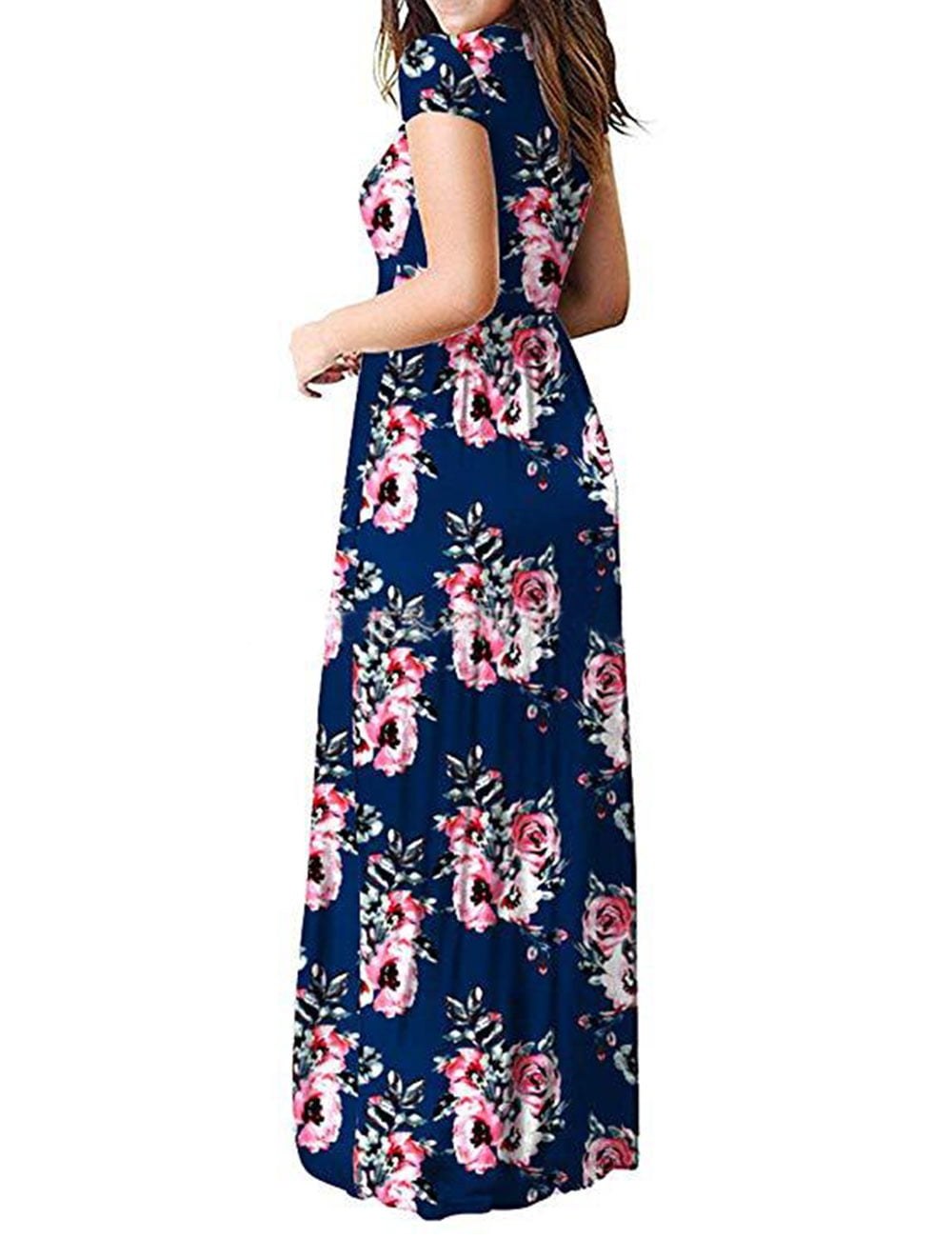 Alternative view of Horizon Picks Women's Cotton Blend Short Sleeve Floral Maxi Sundress with Pockets